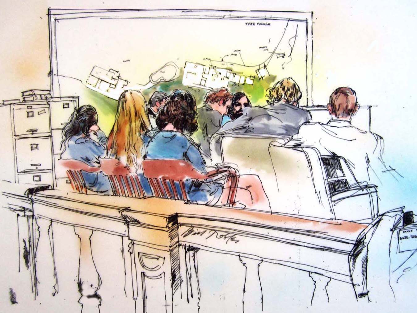 Charles Manson With His Three Girl Co Defendants